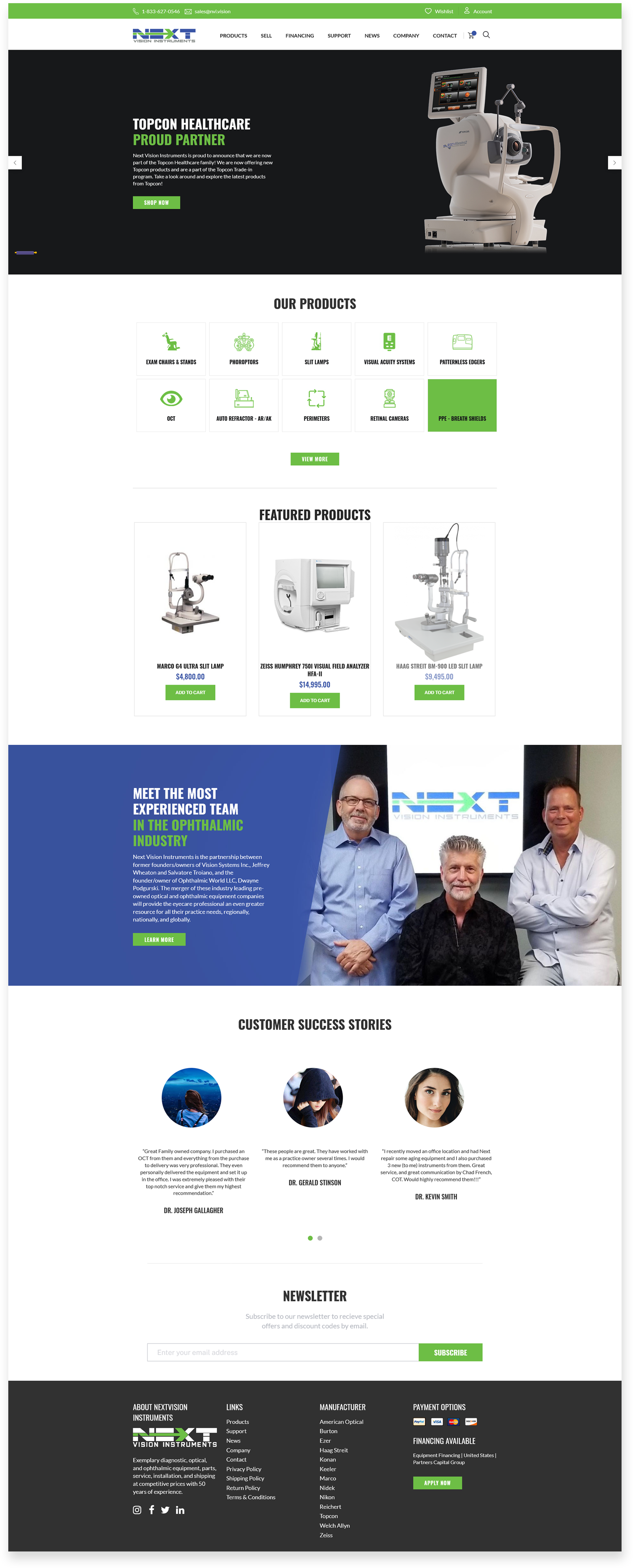 optical store magento website design