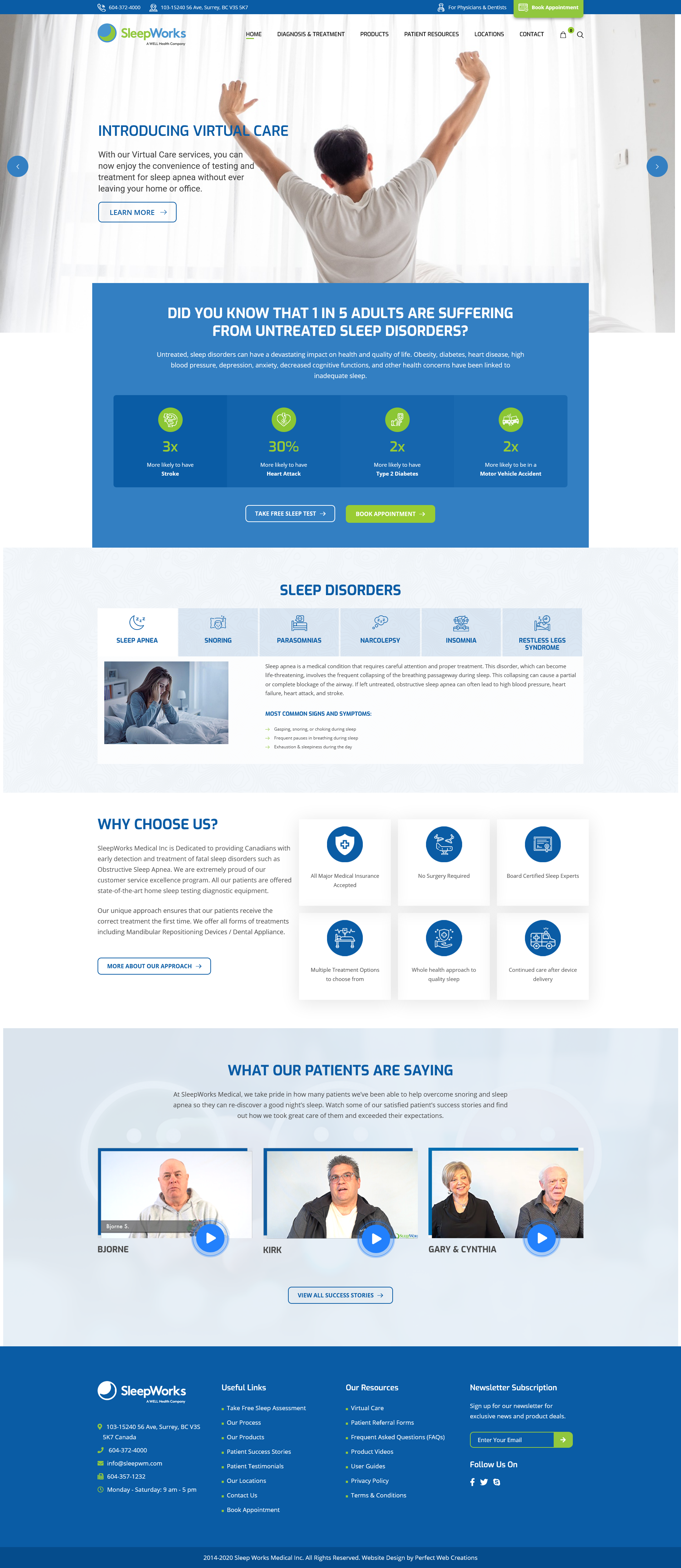 sleep doctor surrey website design