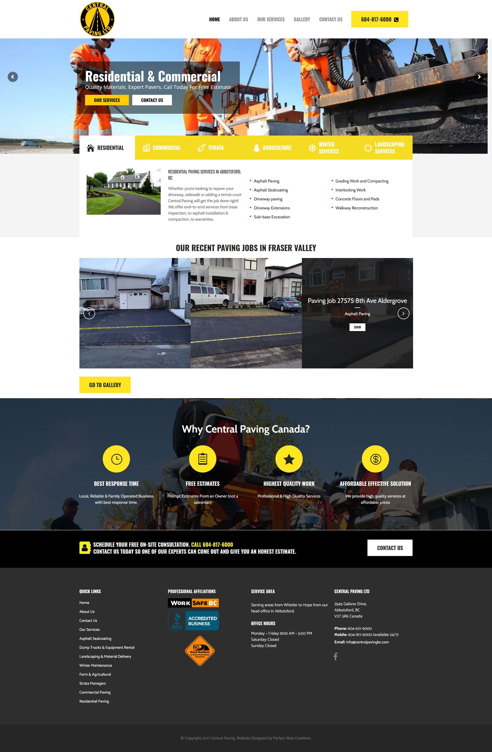 Paving Company Website Design