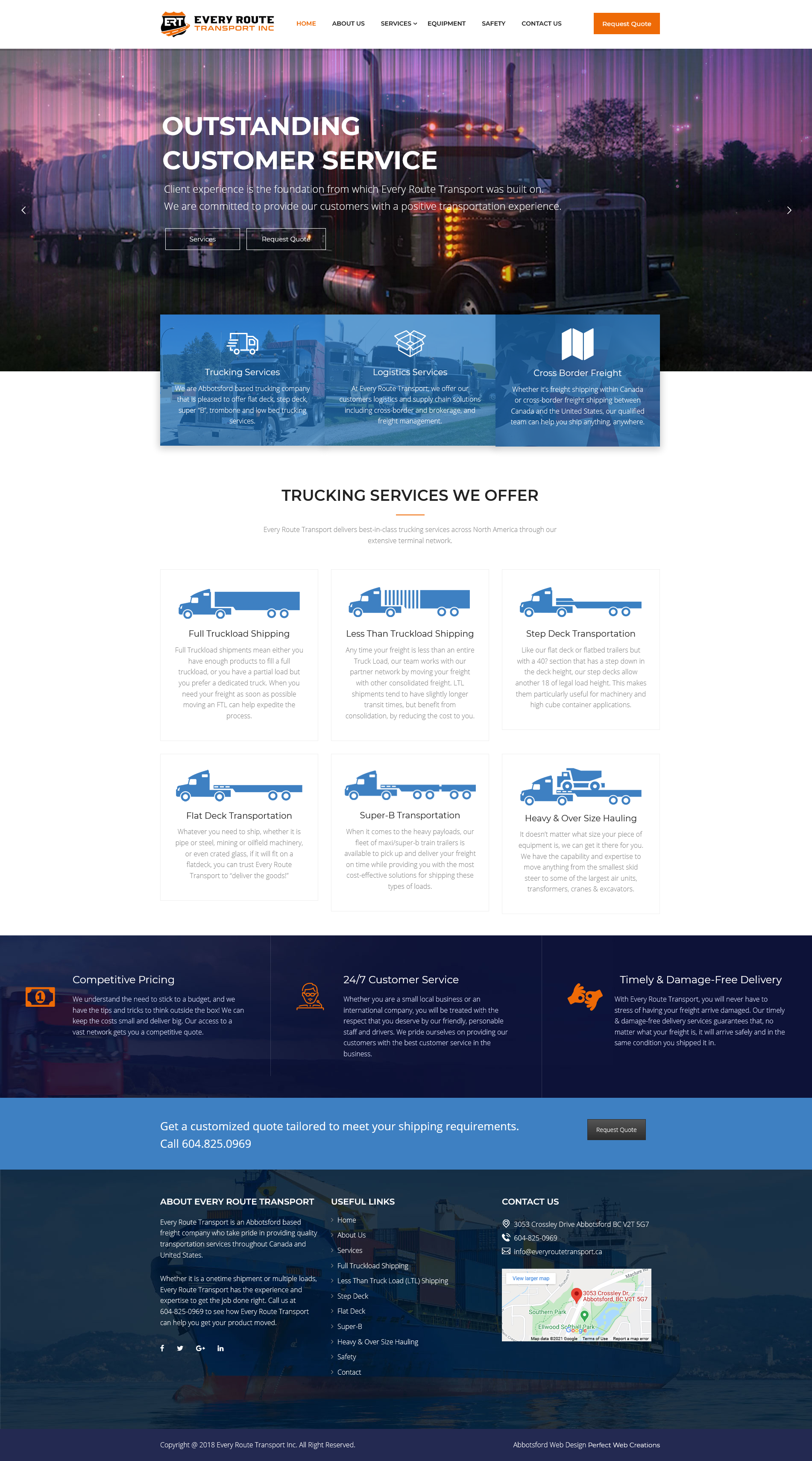 trucking company website design