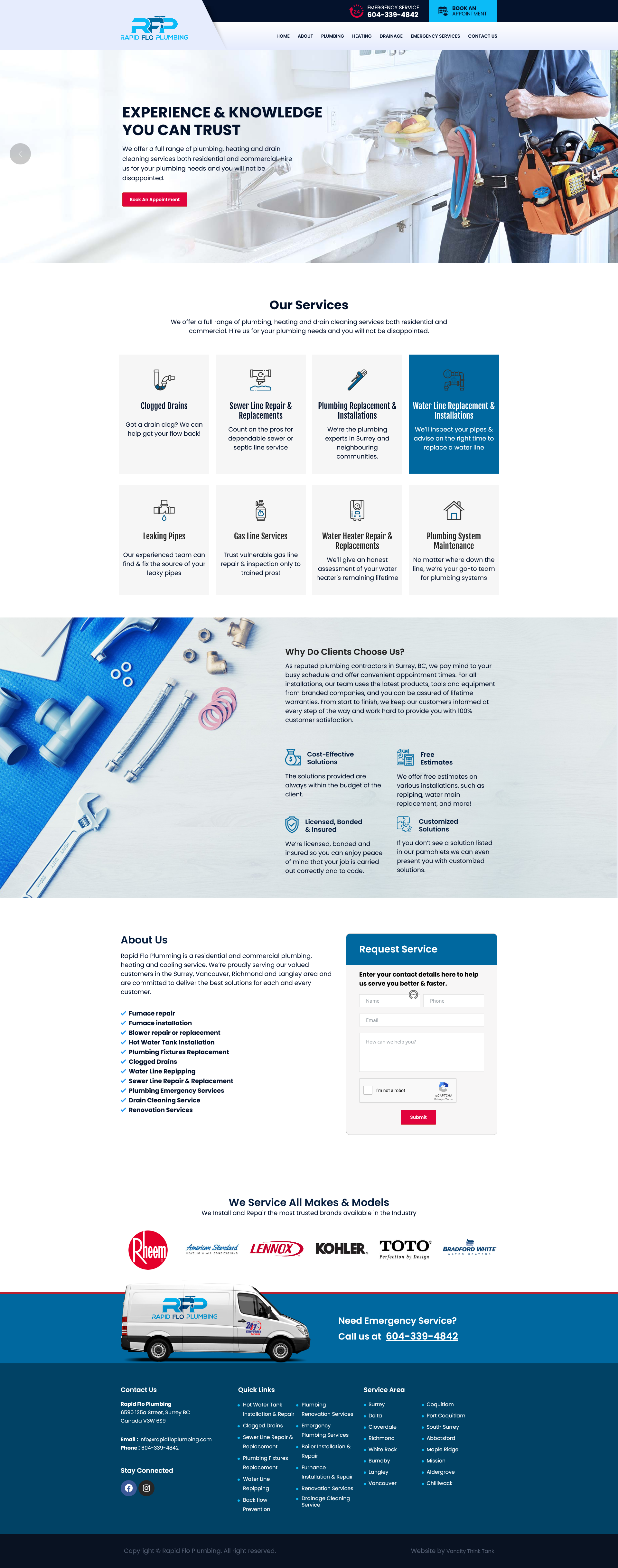 plumbing abbotsford website design