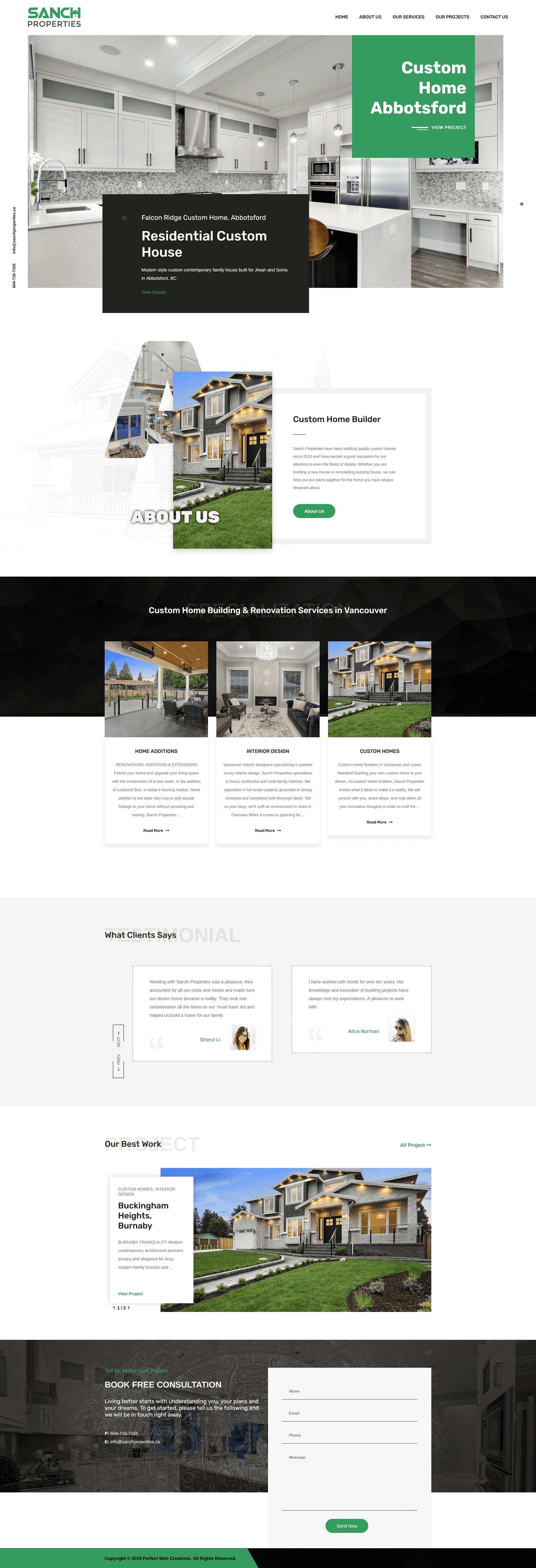 sanch property website design