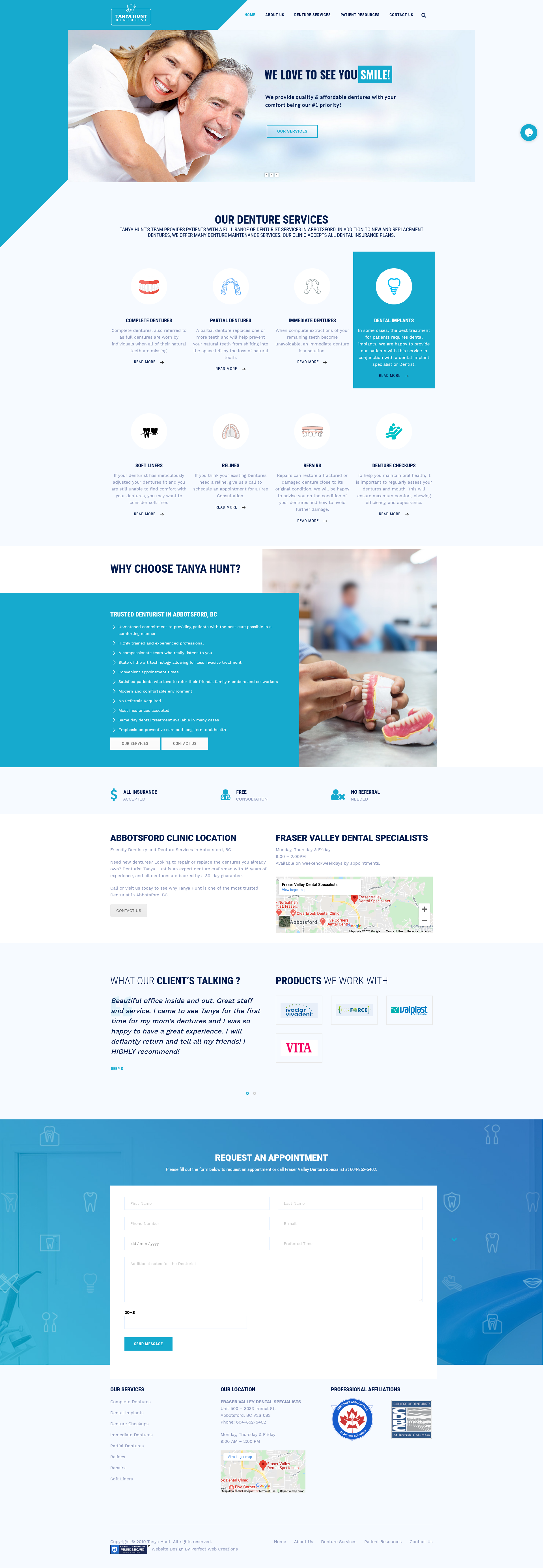 denturist website design denturist website design