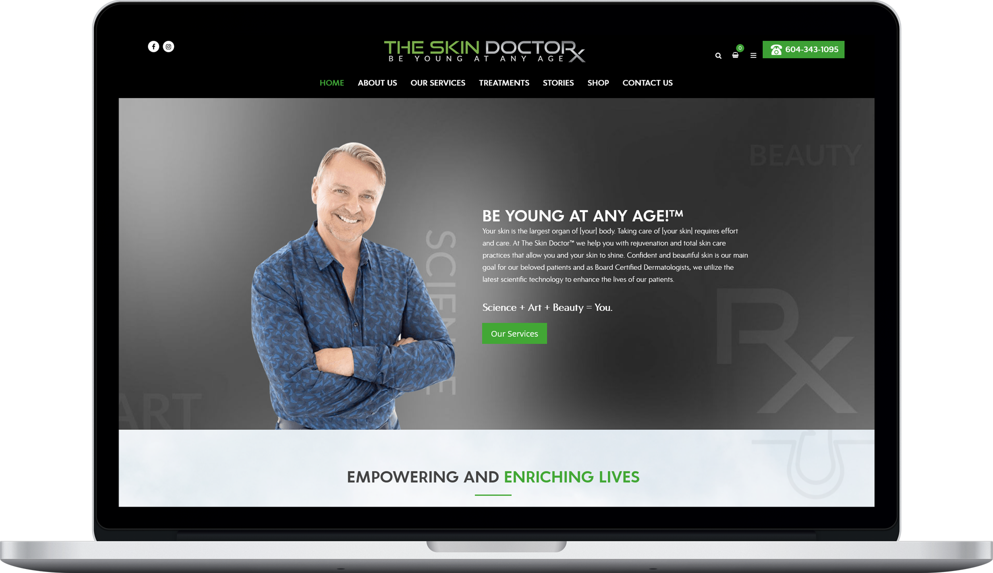 the skin doctor website design